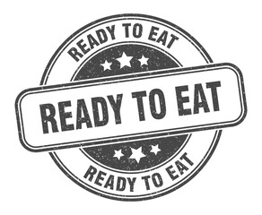 ready to eat stamp. ready to eat label. round grunge sign