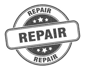 repair stamp. repair label. round grunge sign