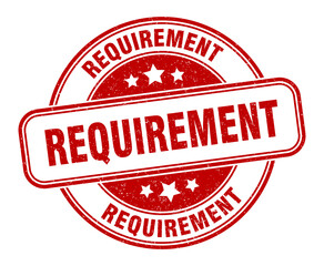 requirement stamp. requirement label. round grunge sign