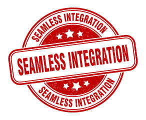 seamless integration stamp. seamless integration label. round grunge sign