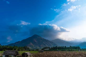 Foto op Canvas Mountain landscape, lake and mountain range and blue sky © edwinvijayakumar