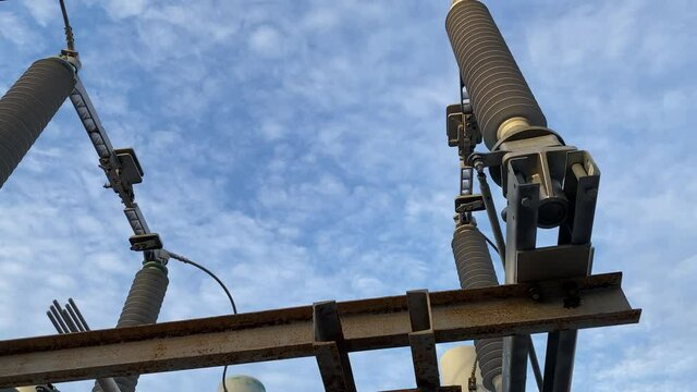 High-voltage disconnector on open switchgear 110 kilovolt