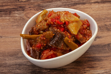 Caucasian vegan cuisine - ajapsandali with vegetables