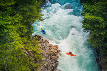 Kayaking at Futaleufu river, Patagonia - Chile.