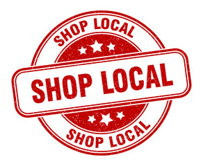 shop local stamp. shop local label. round grunge sign