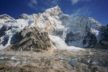 Mount Everest and Mount Nupse Khumbu Himalaya Nepal