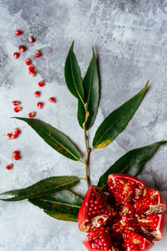 ripe pomegranate with large grains