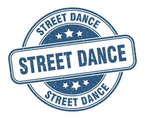 street dance stamp. street dance label. round grunge sign