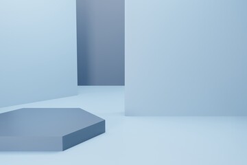 Fototapeta premium 3d rendering empty template podium mockup for product placement