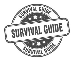 survival guide stamp. survival guide label. round grunge sign