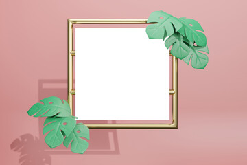 3d rendering empty template frame promotion mockup for product placement