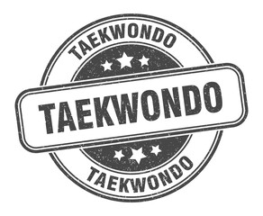 taekwondo stamp. taekwondo label. round grunge sign