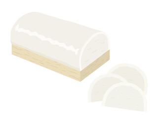 白の蒲鉾のイラスト