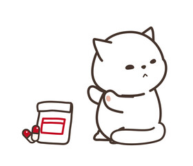 薬を飲むのを嫌がる猫
