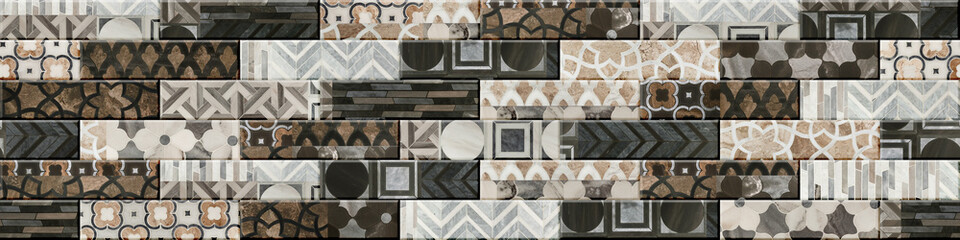 Geometric seamless pattern for interior decor. Tile with marble patterns. Background texture