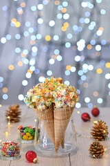 Popcorn Ball Ice Cream Cones