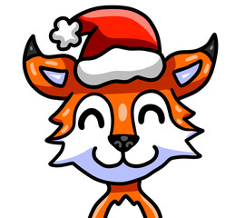 Adorable Stylized Happy Christmas Fox