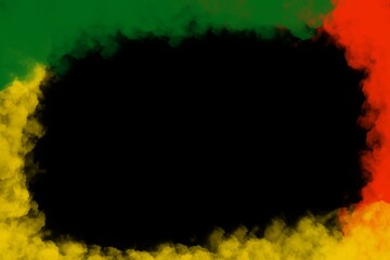 green yellow red smoke on black background , reggae background