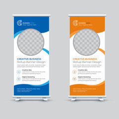 Business Or Corporate agency roll up corporate standee banner template premium vector design