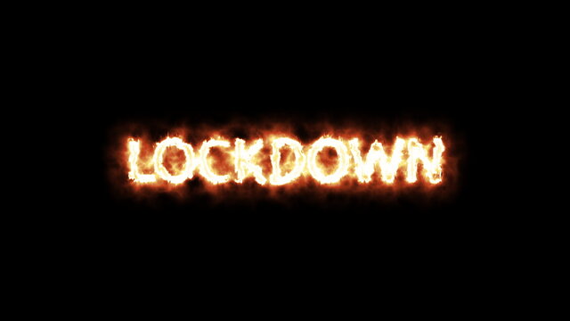 Message Text "LOCKDOWN" written with fire on black background