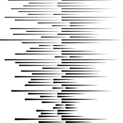 Black abstract horizontal speed lines in arrow form. Geometric art. Design element for prints, web pages, template, posters, pattern and monochrome background