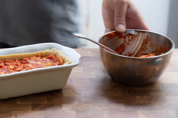 cooking a savory pie, empadao brazilian traditional food