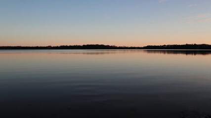 calm lake at sunset
