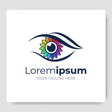Eye Logo designs vector template. eye camera lens Colorful Logo
