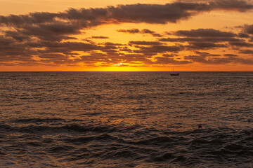 The coast of the Black sea, sea landscape, early morning