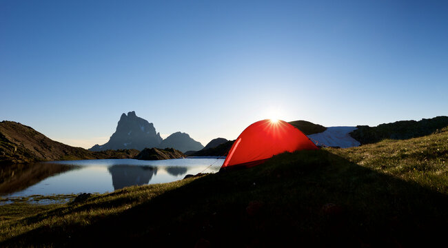 Midi D`Ossau Peak in Ossau Valley, Pyrenees in France.