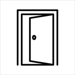 Door Icon in trendy flat style isolated on grey background. Open door symbol for your web site design, logo, app, UI. Vector illustration,