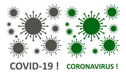 COVID-19 . Coronavirus covid 19, warning. Vector illustration.