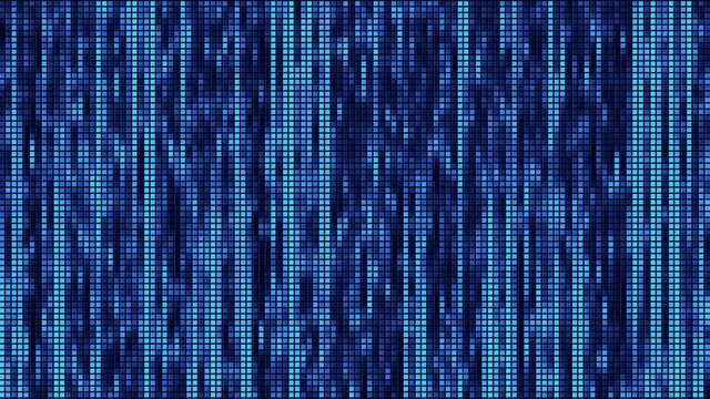 Led squared abstract pattern blue background motion for data, techno, retro video loop template