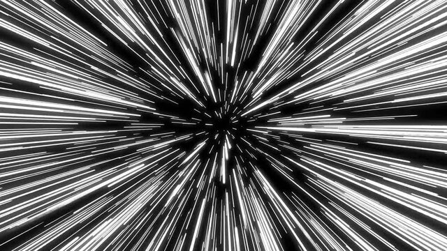 Hyperspace Jump Fx Background With Shining Starburst/ 4k animation of an impressive abstract hyperspace jump with shining starburst background moving forward and the stabilize
