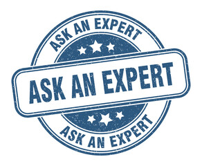 ask an expert stamp. ask an expert label. round grunge sign