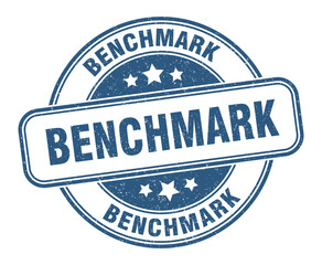 benchmark stamp. benchmark label. round grunge sign