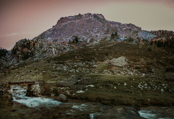 Le gave d'Arrens coucher de soleil