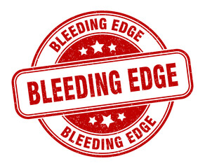 bleeding edge stamp. bleeding edge label. round grunge sign