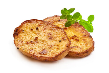 Baked potatoes, isolated on white background