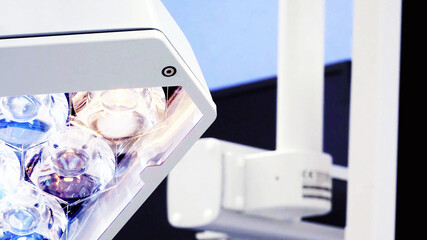 medical surgical light lamp equipments in operation room. close up with copy space. - 392072918