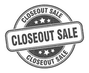 closeout sale stamp. closeout sale label. round grunge sign