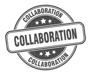 Fototapeta premium collaboration stamp. collaboration label. round grunge sign