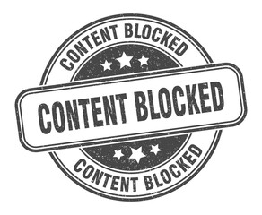 content blocked stamp. content blocked label. round grunge sign