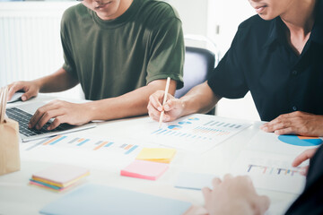 Young startup businessmen teamwork brainstorming