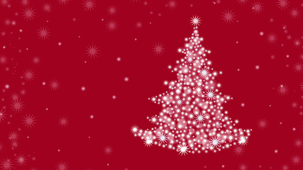 Christmas background with Christmas tree and on a red background
