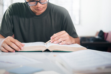 Reading a book. Education concept.