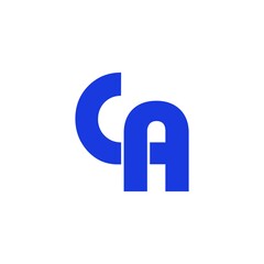 CA Letter Linked Logo isolated on white background