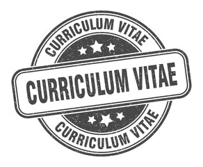 Obraz premium curriculum vitae stamp. curriculum vitae label. round grunge sign