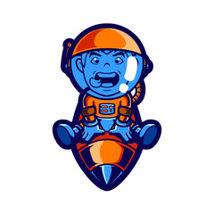 BOY INTHE ROCKET VECTOR ILLUSTRATIO character design