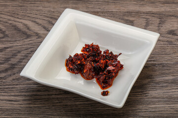 Fried chili pepper sauce with oil